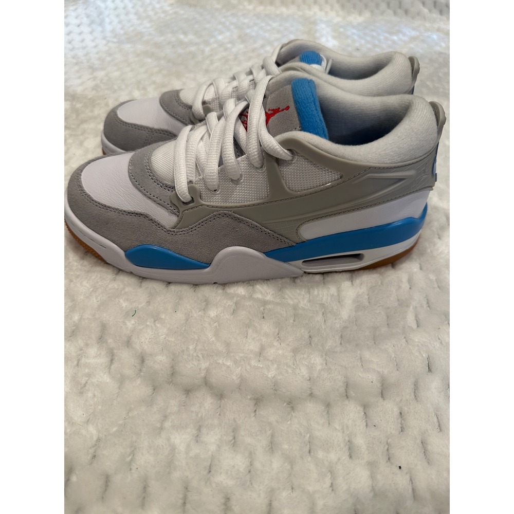 Air Jordan 4 RM GS White Neutral Grey University Blue FQ7938-104 Size 6Y